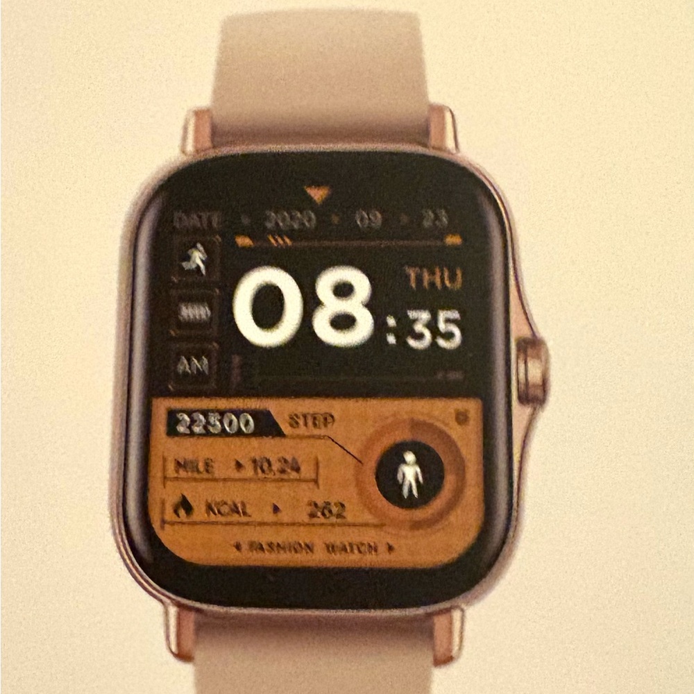 Smartwatch with Beige Strap